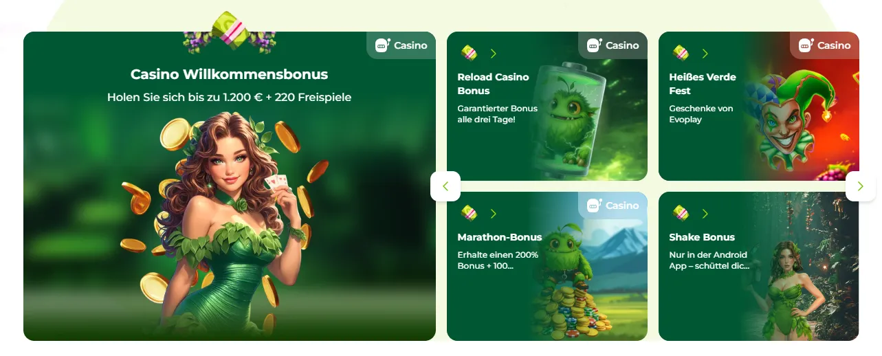 Aktuelle Verde Casino Aktionen anzeigen